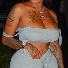 Load image into Gallery viewer, 2020 Tank Top And Stacked Pants 2 Piece Set Women Casual Sportswear Sleeveless Tracksuit Women Set Workout Grey Matching Sets