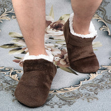 Load image into Gallery viewer, House slippers Male Big size 48 Winter Slippers for Men Suede plush floor Shoes Lazy shoes soft warm Socks slippers
