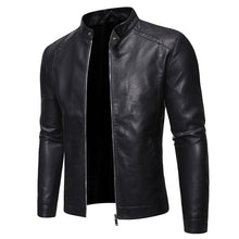 Load image into Gallery viewer, Men Faux Leather Jacket Motorcycle 5XL Men&#39;s  Jackets Black  Jaqueta de Couro Masculina Outwear Male PU Leather Coats Mens,ZA319
