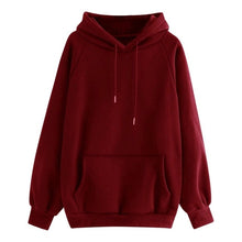 Load image into Gallery viewer, Women&#39;s Harajuku Hooded Casual Solid Color Hooded Pocket Long Sleeve Pullover Sweatshirt For Girls moletom feminino
