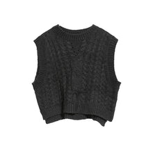 Load image into Gallery viewer, [EAM]  Backless Big Size Knitting Sweater Loose Fit V-Neck Sleeveless Women Pullovers New Fashion Spring Autumn 2020 1W756
