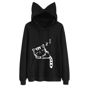 Women's Harajuku Hooded Casual Solid Color Hooded Pocket Long Sleeve Pullover Sweatshirt For Girls moletom feminino