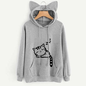 Women's Harajuku Hooded Casual Solid Color Hooded Pocket Long Sleeve Pullover Sweatshirt For Girls moletom feminino