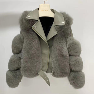 Fashion Real Fox Fur Coats With Genuine Sheepskin Leather Wholeskin Natural Fox Fur Jacket Outwear Luxury Women 2020 Winter New