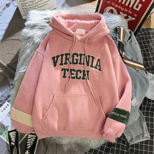 Load image into Gallery viewer, oversized Hoodies Women Thicker Letter Warm Pullover Coat Drawstring Harajuku Sweatshirt Pink Womens Korean New High Quality
