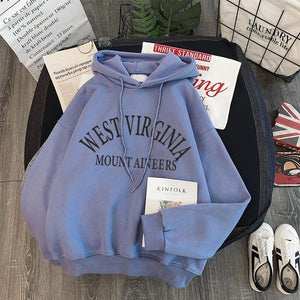 oversized Hoodies Women Thicker Letter Warm Pullover Coat Drawstring Harajuku Sweatshirt Pink Womens Korean New High Quality