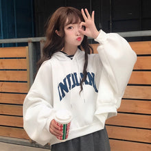 Load image into Gallery viewer, oversized Hoodies Women Thicker Letter Warm Pullover Coat Drawstring Harajuku Sweatshirt Pink Womens Korean New High Quality
