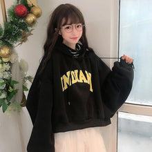 Load image into Gallery viewer, oversized Hoodies Women Thicker Letter Warm Pullover Coat Drawstring Harajuku Sweatshirt Pink Womens Korean New High Quality
