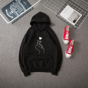 Plus Size Pullovers Girls Long Sleeve Hoodies Autumn Spring Cute Women Sweatshirt And Hoody Ladies Hooded Love Printed Casual