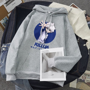 Killua - Hunter x Hunter Hoodies Solid Color Hooded Top Women  Sweatshirt Long-sleeved student Autumn Casual Hooded Streetwear